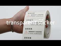 56um 1mil Black Matte Non Transfer High Residue Tamper Proof Label For VOID