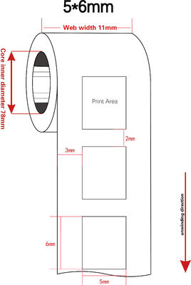5mmx6mm 1mil  Matte White Thermal Transfer Labels Polyimide Label
