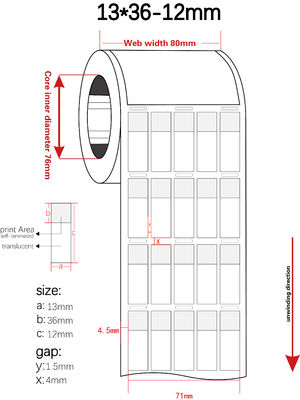 13*36-13mm 1.5mil White Matte Translucent Water Resistant Vinyl Cable Label