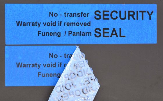 Matte Blue Tamper Proof Seal Security Sticker 56um 1mil Non-Transfer Tamper Evident Label Stiker For VOID