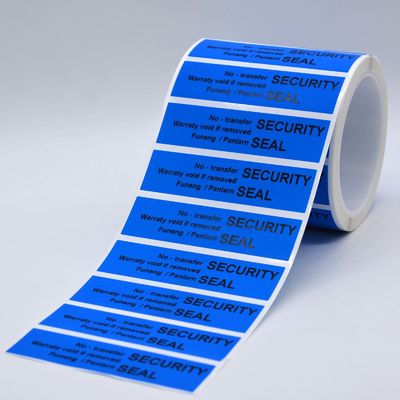 Matte Blue Tamper Proof Seal Security Sticker 56um 1mil Non-Transfer Tamper Evident Label Stiker For VOID