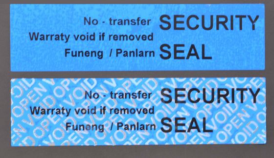 Matte Blue Tamper Proof Seal Security Sticker 56um 1mil Non-Transfer Tamper Evident Label Stiker For VOID