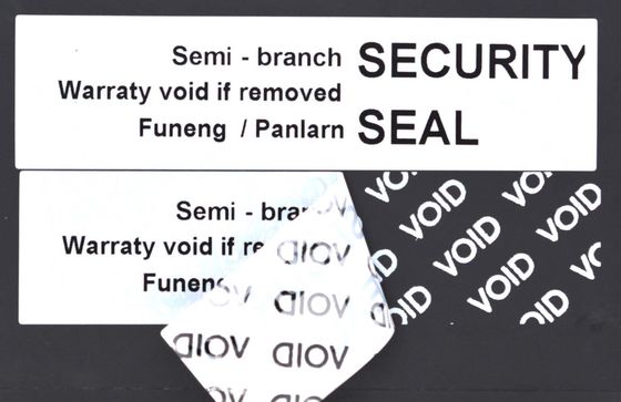 70um 1mil Gloss White Semi Transfer Tamper Evident Label Stiker For VOID