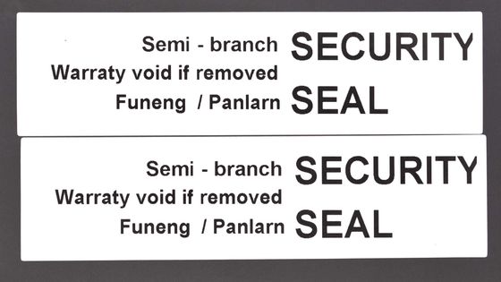 70um 1mil Gloss White Semi Transfer Tamper Evident Label Stiker For VOID