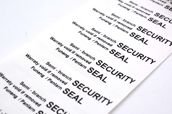 70um 1mil Gloss White Semi Transfer Tamper Evident Label Stiker For VOID