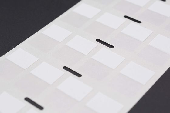 12.7x19.5-9.5mm Self Adhesive Cable Labels 2mil White Matte Translucent Water Resistant