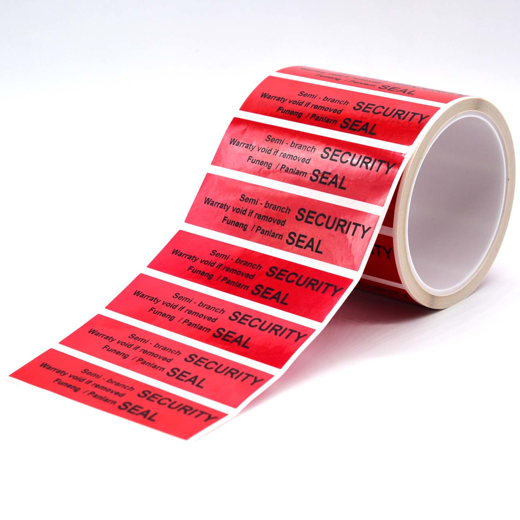 55um 1mil Tamper Proof Seal Security Sticker Glossy Red Semi Transfer 