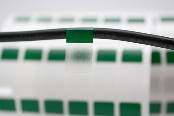 12*23.5-9.5mm 1.5mil Cable lable Green Matte Translucent Water Resistant Vinyl Cable Label